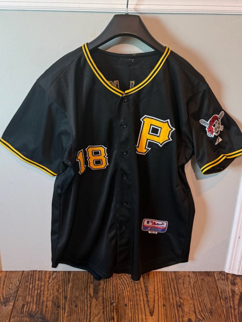Pittsburgh Pirates Neil Walker Alternate Black Majestic Jersey w/ Team Patch 52